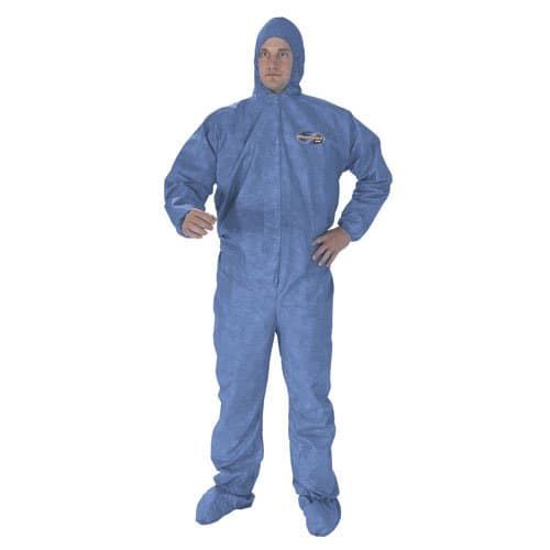 Kimberly-Clark A60 Blue Blood Pathogen & Chem Protect Coverall w/ Hood/Boots, XL