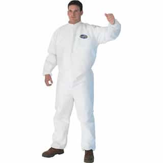 A30 White Splash & Particle Protection Coverall w/ Hood, 4XL