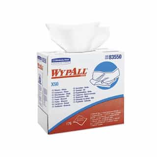 Kimberly-Clark WypAll X50 White Wipers in POP-UP Box