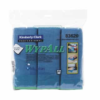 Kimberly-Clark WypAll Blue Microfiber Cleaning Cloths w/ Microban Protection