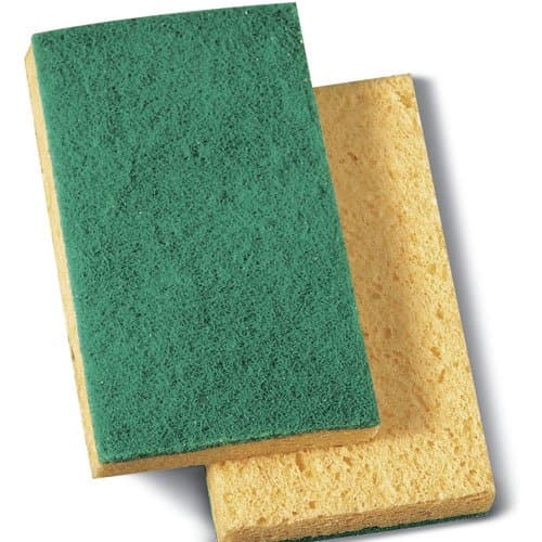 Yellow/Green Medium-Duty Scrubbing Sponge Pad