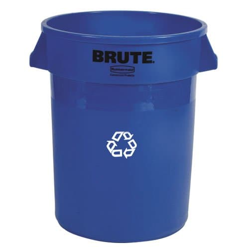 Brute Blue Round Recycling 32 Gal Container