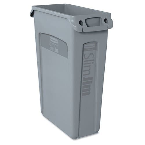 Rubbermaid Slim Jim Gray Recycling Container w/ Venting Channels