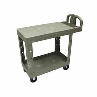 Beige 500 lb Capacity 2 Flat Shelf Heavy-Duty Utility Cart