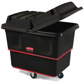 Rubbermaid 16 Cu Ft Laundry & Waste Collection Cube Truck, 1000 lb Capacity, Black