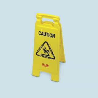 Yellow 2-Sided "Caution" Folding Floor Sign