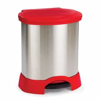 Red & Stainless Steel Medical Waste Step-On 23 Gal Container