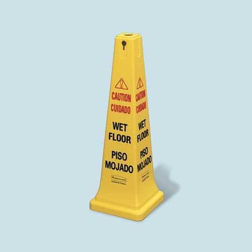 Rubbermaid Yellow "Caution Wet Floor" Safety Cone 17X12-1/4X36