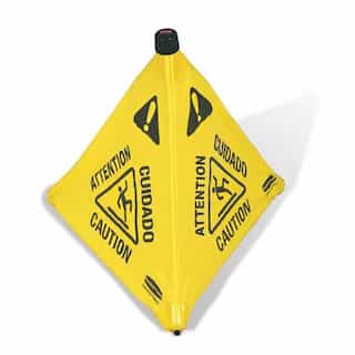 Yellow Pop-Up "Caution" Safety Cone