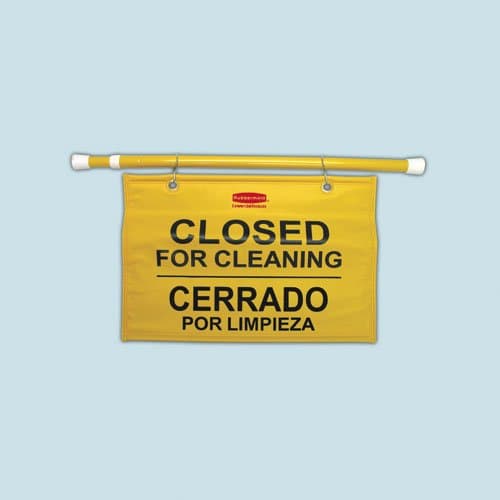 Yellow &quot;Closed for Cleaning&quot; Site Safety Hanging Sign