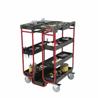 Black/Red 500 lb Capacity Ladder Cart w/ Open Ends