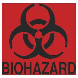 Rubbermaid FluoreRed Biohazard Decal 6X5-3/4