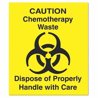 Yellow Chemotherapy Waste Decal 6X6