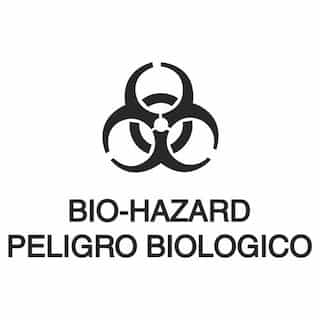 Rubbermaid 10x7 Bilingual Label "Bio Hazard" Waste Decal