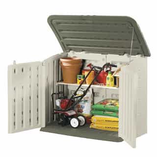 Rubbermaid Taupe/Green Large Horizontal Outdoor Storage Shed 56.5X32X48