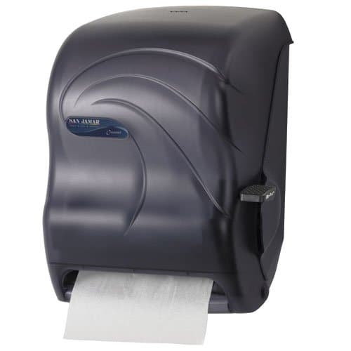 San Jamar Touchless Towel Dispenser w/ IQ Sensor, Ocean's Design, Black