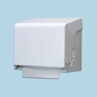 White Crank Roll Towel Dispenser