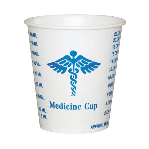 Waxed-Coated 3 oz. Graduated Medicine Paper Cups