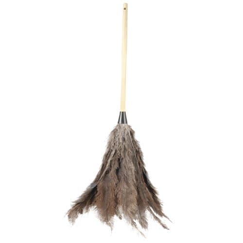 Gray Ostrich Feather Duster w/ 7 in. Wooden Handle