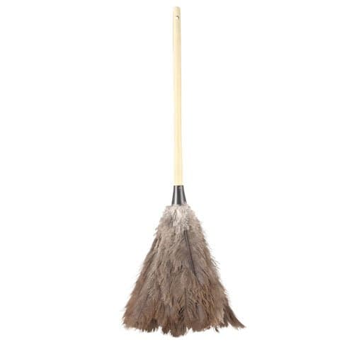Gray Ostrich Feather Duster w/ 20 in. Wooden Handle