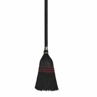 38" Broom w/ Black Plastic Bristles and 30" Wooden Handle