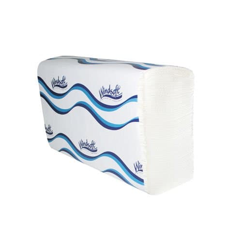 Windsoft White High-Quality 1-Ply Embossed C-Folded Paper Towels