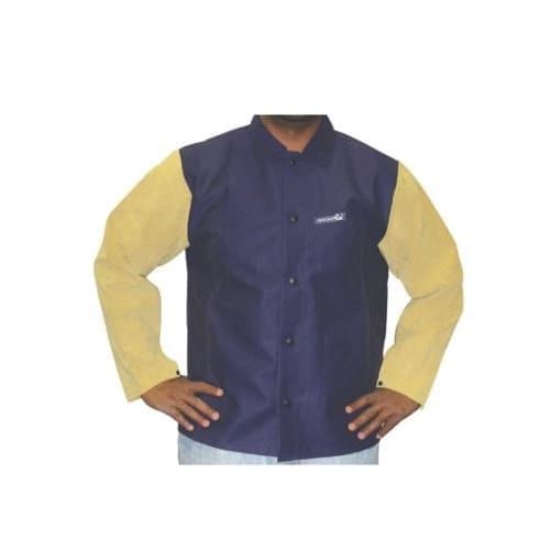 Leather/Sateen Combo Welding Jacket, Size L