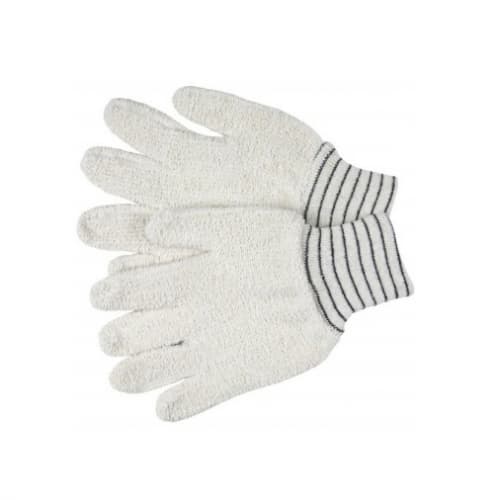 Terrycloth Gloves w/ Knit Wrist, Small