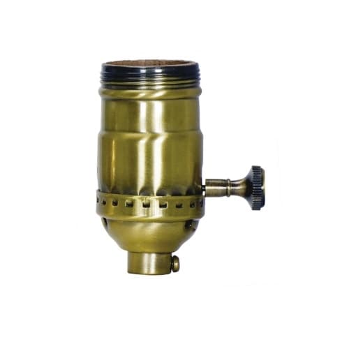 250W On-Off Turn Knob w/Removable knob, 1/8 IPS, 250V, Antique Brass