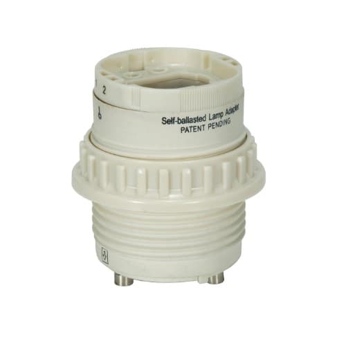 13W Lamp Adapter w/ Uno Ring, G24q-1, GX24q-1, 0.15A, 4-Pin, Cream