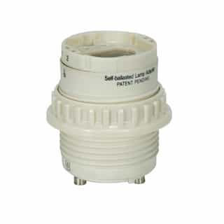 Satco 13W Lamp Adapter w/ Uno Ring, G24q-1, GX24q-1, 0.15A, 4-Pin, Cream