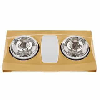 610W Bathroom Exhaust Fan & Heater, 2-Light, 80 CFM, Satin Gold