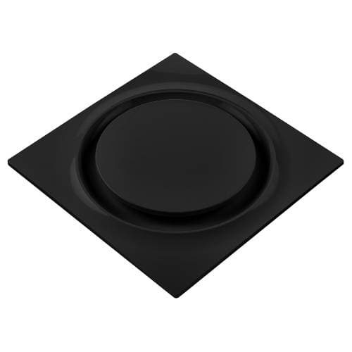 16W Bathroom Fan w/ Humidity Sensor, Adjustable CFM, Round, Black