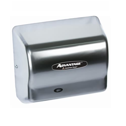 American Dryer 1400W Advantage AD Hand Dryer, 100-240V, Stainless Steel
