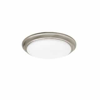 12-in 17W Baron Flush Mount, 1400 lm, 120V, Selectable CCT, Nickel