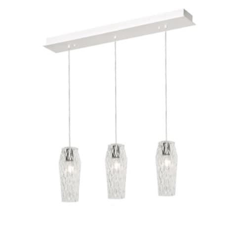 AFX 60W Candace Pendant Light, Linear, 3-Light, E26, 120V, Nickel/Clear