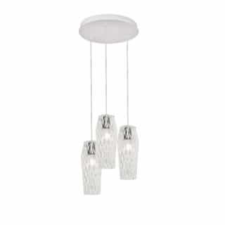 AFX 60W LED Candace Pendant Light, Round, 3-Light, E26, 120V, Nickel/Clear