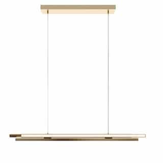 44-in 40W Indra Linear Pendant, 1900 lm, 120V-277V, CCT Select, Brass