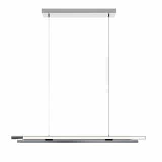 44-in 40W Indra Linear Pendant, 1900 lm, 120V-277V, CCT Select, Nickel
