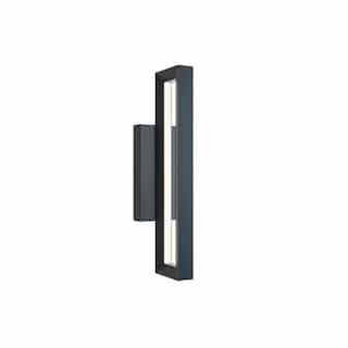 18-in 20W Liam Outdoor Sconce, 700 lm, 120V-277V, CCT Select, Black
