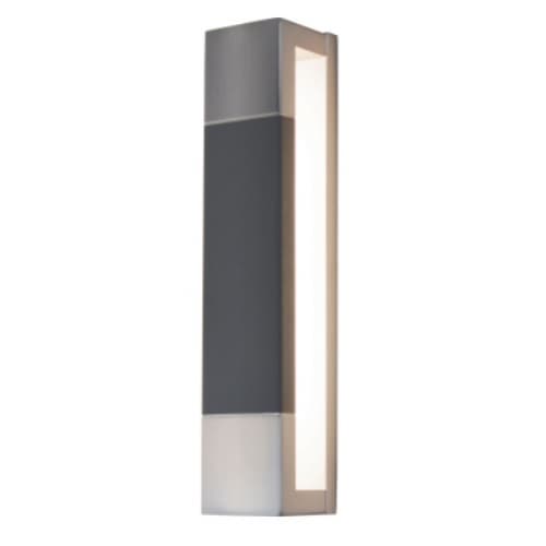 15.5W LED Post Wall Sconce, 1200 lm, 120V, 3000K, Nickel/Gray
