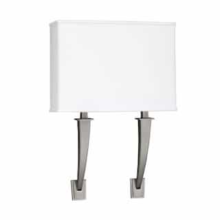 17W LED Sheridan Wall Sconce, 2-Light, Selectable CCT, Nickel/White
