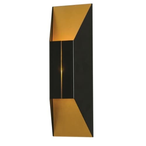 20W LED Summit Wall Sconce, 1300 lm, 120V, 3000K, Black/Copper
