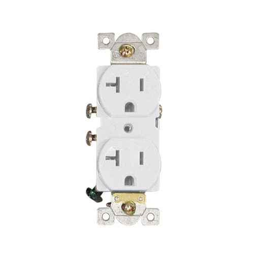 AH Lighting 20 Amp, Duplex Receptacle Outlet, White