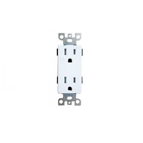 15 Amp, TR, Decora Receptacle Outlet, White