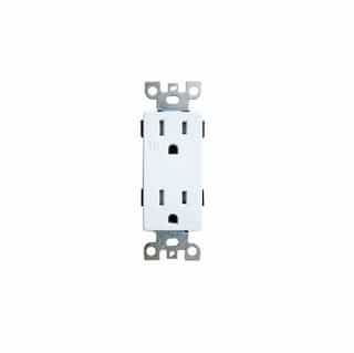15 Amp, TR, Decora Receptacle Outlet, White