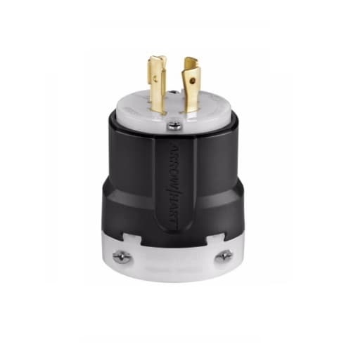 Eaton Wiring 20 Amp Locking Plug, NEMA L14-20, Nylon, Black/White