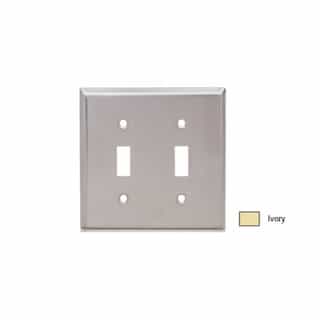 2-Gang Toggle Switch Wall Plate, Ivory