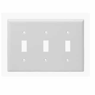 3-Gang Toggle Switch Wall Plate, White