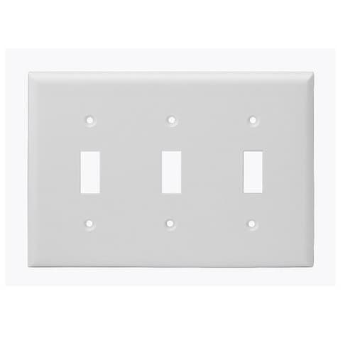 3-Gang Toggle Switch Wall Plate, White